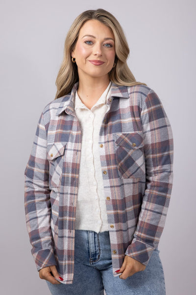 Thread & Supply Cassin Soft Luxe Button Up Shirt in Vintage Indigo Plaid