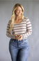 Thread & Supply Lauren Stripe Shirt for Women in Pebble Brown