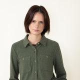 Thread & Supply Lewis Soft Luxe Button Up Shirt for Women in Fern