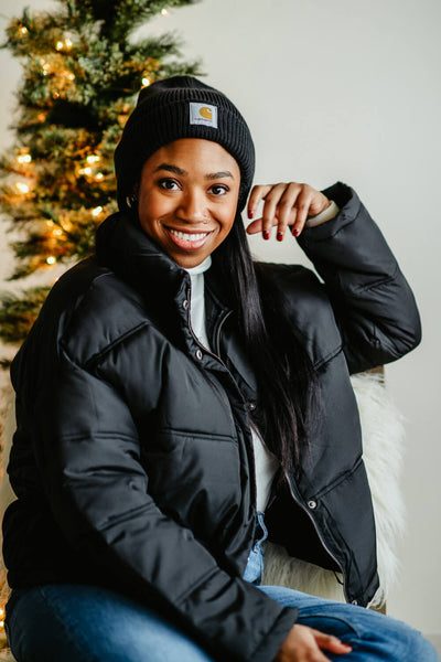 Thread & Supply Lean On Me Puffer Coat in Black