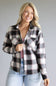 Thread & Supply Saja Button Up Shirt for Women in Black White Rose Plaid