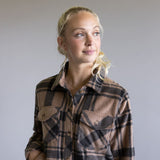 Thread & Supply Santa Fe Jacket for Women in Pecan Black Plaid