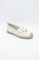 Top Moda Floral Cut Out Flats for Women in White