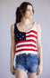 Simply Southern USA Scoop Neck Tank Top for Women in Red/White
