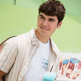 Union Valencia Seersucker Button Up Shirt for Men in Cream