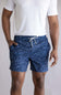 Vintage Summer 4 Way Stretch Volley Shorts for Men in Navy Waves