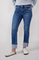 Vervet High Rise Cuffed Slim Straight Jeans for Women