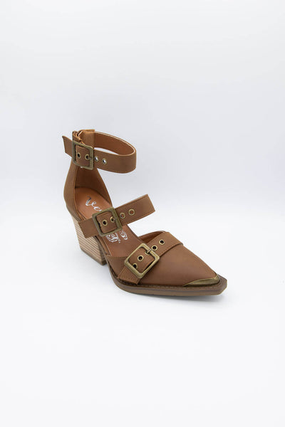 Very G Irina 3 Buckle Heels for Women in Tan