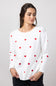 Miracle Heart Sweater for Women in Ivory/Red