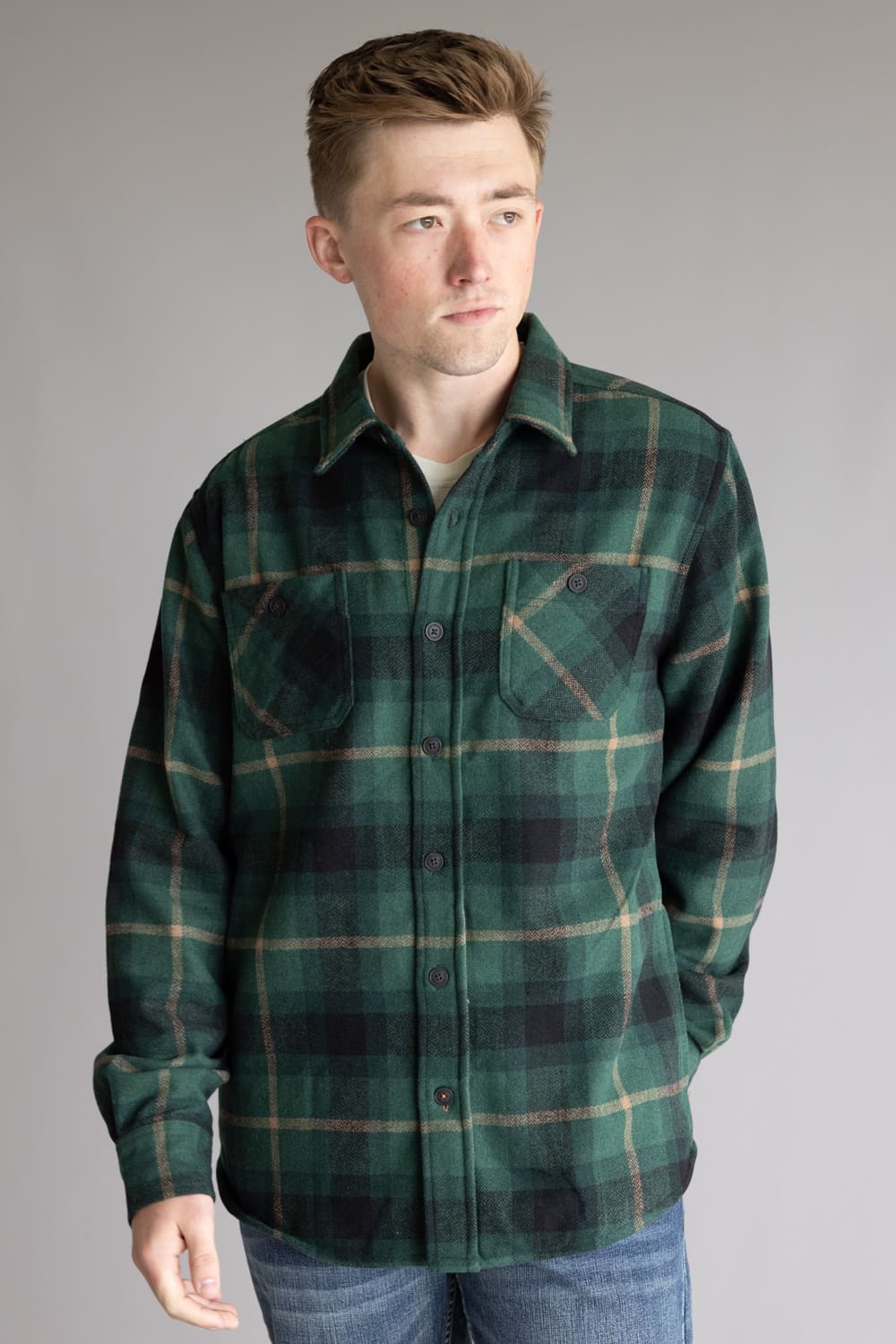 Weatherproof Vintage Faux Wool Unlined Shirt for Men in Green at Glik's , L Weatherproof Vintage Faux Wool Unlined Shirt for Men in Green at Glik's , L