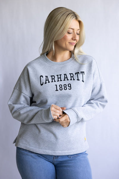 Carhartt Midweight Graphic Sweatshirt for Women in Heather Grey