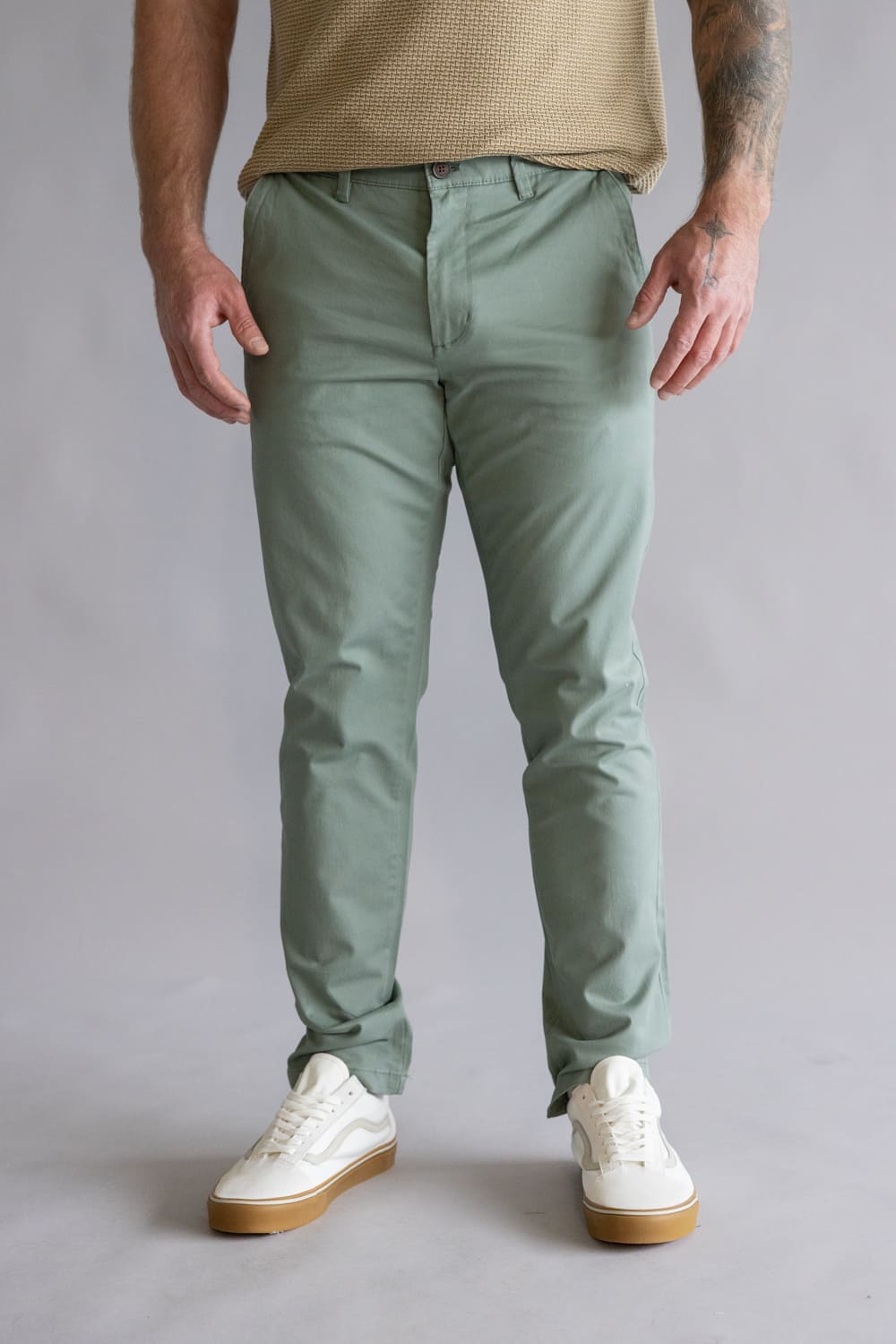 Weatherproof Vintage Flat Front Chino Pants for Men in Hillside