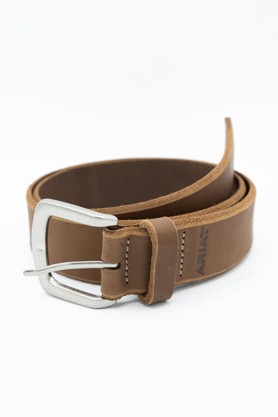 Ariat Beveled Edge Barn Belt for Men in Lite Brown