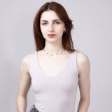 Seamless Double Layer Knit Tank Top for Women in Stone