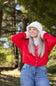 C.C. Glitter Fur Bucket Hat for Women in Ivory