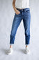 Judy Blue Mid Rise Cuffed Boyfriend Jeans for Women