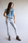 Mica Mid Rise Cuffed Straight Jeans for Women in Grey