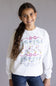 Simply Southern Youth Dilly Dally Goose Crewneck for Girls in White