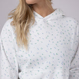 1897 Active All Over Floral & Bows Print Hoodie for Women in Ivory