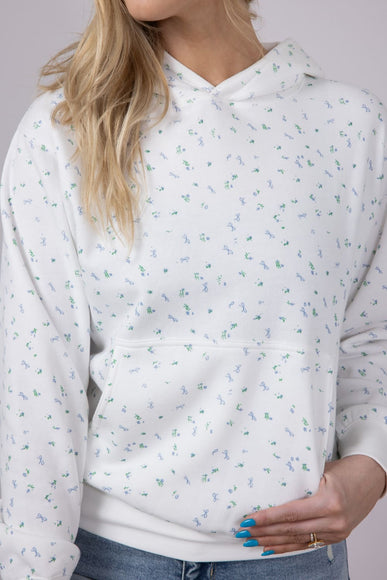 1897 Active All Over Floral & Bows Print Hoodie for Women in Ivory