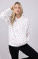 1897 Active Embroidered All Over Print Cherry & Bows Hoodie for Women in Ivory