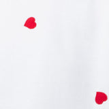 1897 Active Embroidered Hearts Fleece Crewneck for Women in Ivory Red