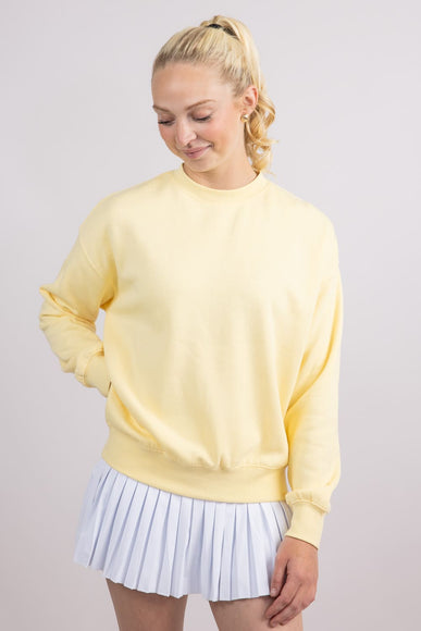 1897 Active Fleece Crewneck for Women in Butter Yellow
