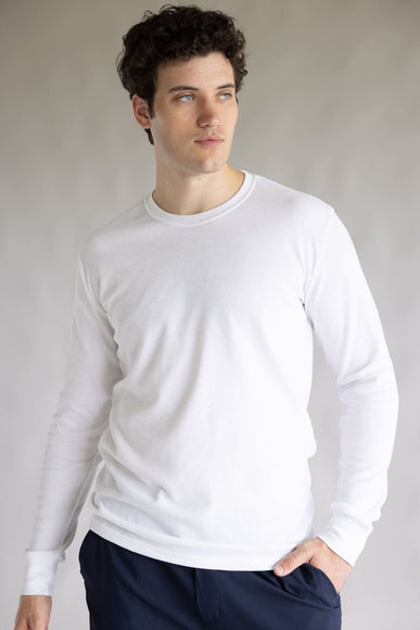 1897 Original Solid Crew Thermal Long Sleeve Shirt for Men in White