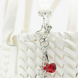 8 Ball Cherry Star Purse Charm in Silver