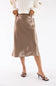 Aaron & Amber A-Line Satin Midi Skirt for Women in Latte | AJS5484-LATTE