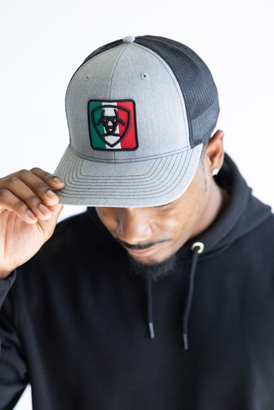 Ariat Mexican Flag Shield Cap for Men in Grey
