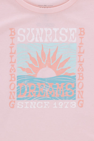 Billabong Youth Sunrise Dreams Boyfriend T-Shirt for Girls in Veiled Rose