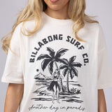 Billabong This Is Tropical Oversized Graphic T-Shirt for Women in White Cap