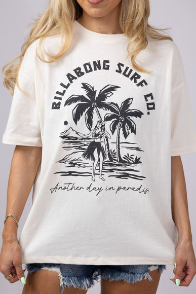 Billabong This Is Tropical Oversized Graphic T-Shirt for Women in White Cap