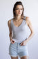 Seamless Double Layer Knit Tank Top for Women in Earth Grey