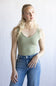Seamless Double Layer Knit Tank Top for Women in Fern