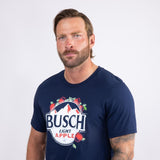 Busch Light Apple Logo T-Shirt for Men in Navy