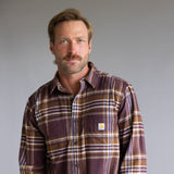 Carhartt Rugged Flex Relaxed Fit Midweight Flannel for Men in Dark Sepia