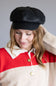 C.C. Faux Leather Newsboy Hat for Women in Black