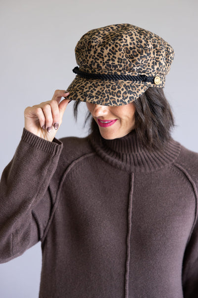 C.C. Newsboy Cap for Women in Leopard