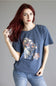C&C California Toni Seaside Town Boxy Crew Tee for Women in Vintage Indigo