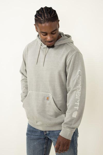 Carhartt Midweight Garment Dyed French Terry Graphic Hoodie for Men in Greige