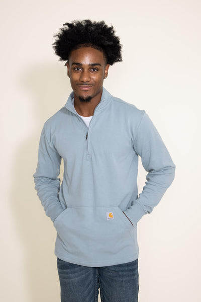 Carhartt Relaxed Fit Heavyweight Long Sleeve 1/2 Zip Thermal Shirt for Men in Blue