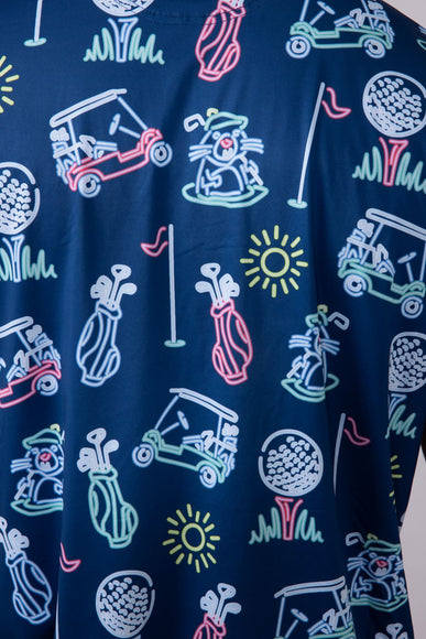 Chubbies Liberty Cup Performance Polo for Men in Blue