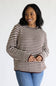 Creamon Striped Knit Sweater for Women in Choco