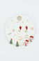 Ten Pair Christmas Studs Earrings Set for Women in Gold