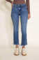Flying Monkey Mid-Rise Destructed Hem Crop Bootcut Jeans for Women