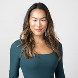 Long Sleeve Bodysuit for Women in Dark Green