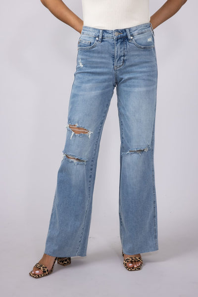 【YOURNUS】Bridge Curve Wide Denim Boost Skinny Ankle Jeans In Curves 360 Denim With Shadow