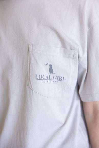 Local Girl Flora Dog and Moon T-Shirt for Women in Grey
